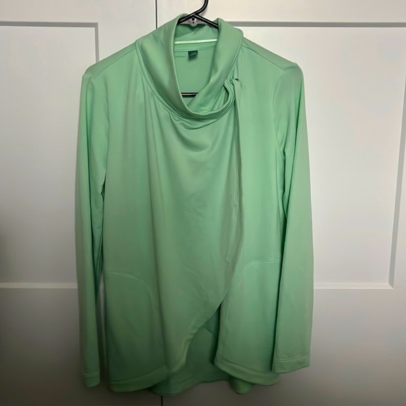 Turquoise Wrap Shirt in Turquoise - Picture 1 of 3